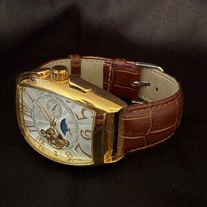 SEWOR Men's Skeleton Automatic Moon Phase Watch